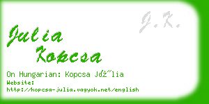 julia kopcsa business card